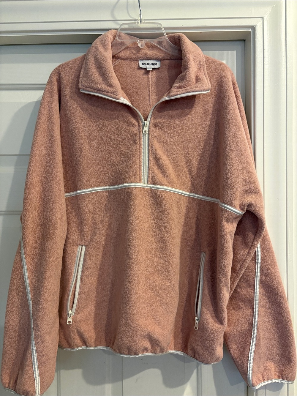 Gold Hinge Women's Cozy Half-Zip Pullover Sweater - Dusty Rose